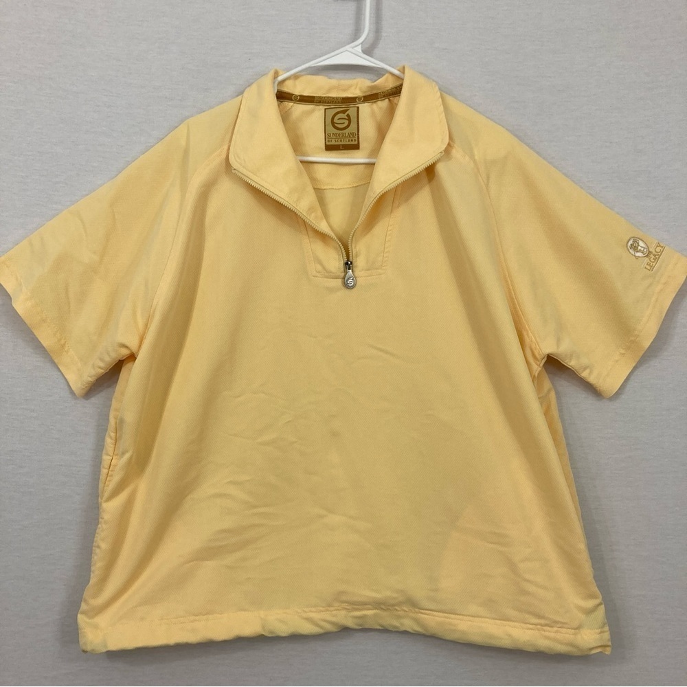 Sunderland of Scotland Yellow‎ Men's Golf 1/4 Zip Short Sleeve Large